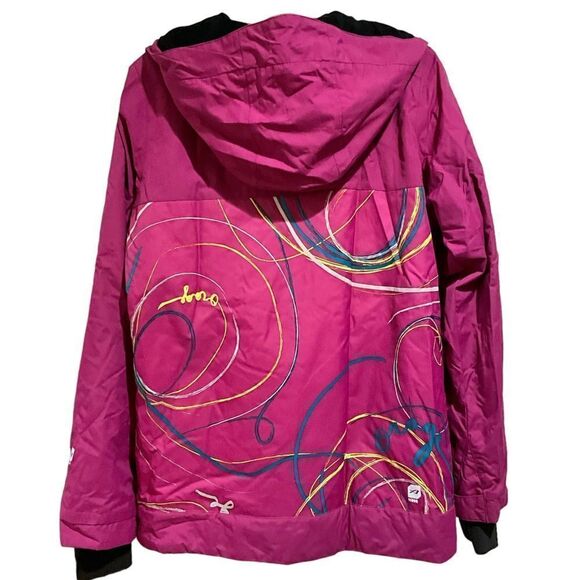 ORAGE Snowboarding ski hooded jacket girls XXL size 16 Swirls fuchsia - Picture 9 of 16